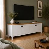 Adore Mobilya Rustik Tv Ünitesi Florida Meşe - Beyaz 181X57X40 cm