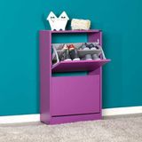 Adore Mobilya SHC-520-MR-1 Mor Flat Duo 2 Katlı Geniş Ayakkabılık