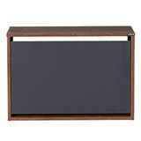 Adore Mobilya Step Oturaklı Ayakkabılık-koyu Ceviz-antrasit 60x42x30 Cm (gxyxd) Oslo Ceviz-Antrasit