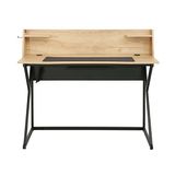 Adore Mobilya T-Cross Metal Ayaklı Raflı Çalışma Masası Ceviz-Siyah 115.5x106x55 CM