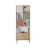 Adore Mobilya Terra Florida Meşe 67x181x30 cm Genç Odası 4 Kapaklı Kitaplık