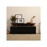 Adore Mobilya Vision Açık Ceviz Siyah 117x48x40 cm Çekmeceli TV Sehpası