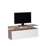 Adore Mobilya Vision Çekmeceli Tv Sehpası - Sonoma-Parlak Lake Beyaz 117x48x40 cm (GxYxD)