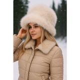 Adorisse Peluş Ayarlanabilir Bej Bucket Kalpak Şapka-Bere SPK1142