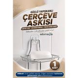 adornazzle 1 Adet Güçlü Yapışkanlı Çerçeve Askısı, Şeffaf Askı, Delmeden Montaj, Pratik Duvar Askısı