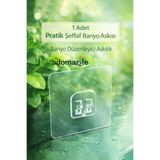 adornazzle 1 Adet Pratik Şeffaf Banyo Askısı, Duvar Kancası, Süper Güçlü Yapışkan Askı, Banyo Düzenleyici