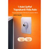 adornazzle 1 Adet Şeffaf Yapışkanlı Vida Askı, Duvar Delmeden Montaj, Çerçeve Askısı, Duvar Vidası, Montaj Pimi