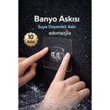 adornazzle 10 Adet Banyo Askısı, Mutfak Şeffaf Yapışkanlı Askı, Suya Dayanıklı Askı, İz Bırakmaz Kanca