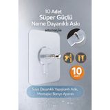 adornazzle 10 Adet Süper Güçlü Neme Dayanıklı Askı, Banyo Duvarı Vida Askılık, Suya Dayanıklı Yapışkanlı Askı