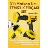 adornazzle 3’lü Matkap Ucu Fırça Seti, Zorlu Kirler İçin Güçlü Temizlik Fırçası, Duşakabin Fayans Fırça