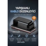 adornazzle 4 Adet Yapışkanlı Kablo Düzenleyici, Kablo Tutucu Organizer Set, Pratik Sabitleyici Klips Seti