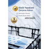 adornazzle 5 Adet Güçlü Yapışkanlı Çerçeve Askısı, Şeffaf Askı, Delmeden Montaj, Pratik Duvar Askısı