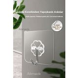 adornazzle 5 Adet Kapı Duvar Askısı, Kendinden Yapışkanlı Şeffaf Askı, Güçlü Kapı Askısı, 6X6cm