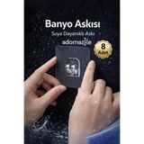 adornazzle 8 Adet Banyo Askısı, Mutfak Şeffaf Yapışkanlı Askı, Suya Dayanıklı Askı, İz Bırakmaz Kanca