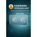 adornazzle 8 Adet Kendinden Yapışkanlı Askı, Şeffaf Duvar Askısı, Çerçeve Tutucu, Havlu İçin Güçlü Askı