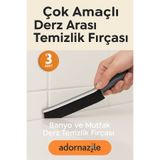 adornazzle Çok Amaçlı Derz Arası Temizlik Fırçası, Banyo ve Mutfak Derz Temizlik Fırçası, Detay Fırçası 3 Adet
