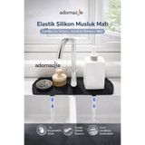 adornazzle Elastik Silikon Musluk Matı, Lavabo Su Tutucu, Sıçrama Önleyici Mat, Batarya Çevresi Matı