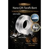 adornazzle İz Bırakmayan Nano Çift Taraflı Bant, Şeffaf Çift Taraflı Bant, Su Geçirmez, Yıkanabilir