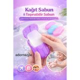 adornazzle Kağıt Sabun, Taşınabilir Sabun, Mini Seyahat Sabunu, Elde Eriyen Parfümlü Sabun, Seyahat İçin