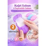 adornazzle Kağıt Sabun, Taşınabilir Sabun, Mini Seyahat Sabunu, Elde Eriyen Sabun, Seyahat ve Okul İçin 2 Paket
