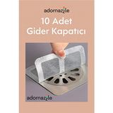 Adornazzle Kendinden Yapışkanlı Banyo Gider Kapağı 10 Adet Pislik Tutucu Suya Dayanıklı