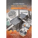 adornazzle Lavabo Kenarı Silikon Musluk Matı, Mutfak Banyo Tezgah Organizer, Su Damlatmaz, Kaydırmaz