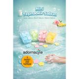 adornazzle Mini Taşınabilir Sabun, Kağıt Sabun Seti, Kamp Sabunu, Okul El Sabunu, Öğrenci Sabunu 2 Paket
