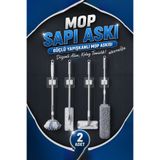 adornazzle Mop Sapı Askı, Güçlü Yapışkanlı Mop Askısı, Süper Güçlü Askı, Banyo Düzenleyici, Duvar Tipi Süpürge Tutucu