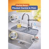 adornazzle Mutfak Banyo Musluk Damlalık Matı, Sabunluk & Süngerlik Alanı, Su Birikmesini Önleyici