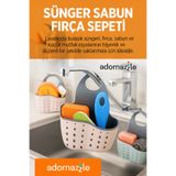 adornazzle Mutfak Evyesi Askılı Süngerlik Sepeti – Sünger, Sabun ve Fırça Düzenleyici, Su Geçirmez