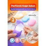 adornazzle Parfümlü Kağıt Sabun, Yaprak Sabun, Seyahat Sabunu, Çocuklar İçin Pratik El Sabunu 2 Paket