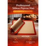 adornazzle Profesyonel Silikon Pişirme Matı 30x40, Hamur Açma Matı, Fırın Kullanımı İçin Yapışmaz Mat