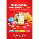 adornazzle Renkli Yaprak Kağıt Sabun, Çiçek Desenli Sabun, Çocuk, Öğrenci El Sabunu, Seyahat Sabunu 1 Paket