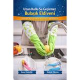 adornazzle Uzun Kollu Su Geçirmez Bulaşık Eldiveni, Dayanıklı Kauçuk, Mutfak ve Banyo Temizliği İçin