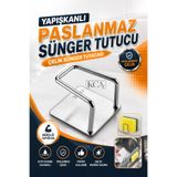 adornazzle Yapışkanlı Paslanmaz Sünger Tutucu, Krom Bulaşık Süngeri Tutucu, Çelik Sünger Tutacağı, Lavabo İçin Pratik Süngerlik