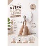 adornazzle Yapışkanlı Retro Banyo Askısı, Kendinden Yapışkanlı Banyo Askılığı, Havlu, Lif ve Kese İçin Banyo Askısı