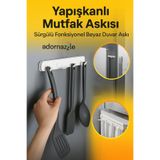 adornazzle Yapışkanlı Sürgülü Askı, Fonksiyonel Mutfak askısı, Duvar Organizer Askı, Tezgah Üstü Düzenleyici