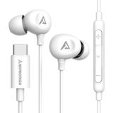 ADPROTECH iPhone 15 Pro Max Kablolu Kulaklıklar için USB C Kulaklıklar Kulak Tipi C Dahili HD Mikrofon Ses Kontrolü Samsung Z Flip 5 4 Galaxy S23 S21 A53 A54 Pixel 8 7 Pro, Beyaz