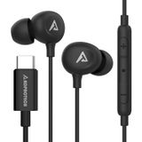 ADPROTECH iPhone 15 Pro Max Kablolu Kulaklıklar için USB C Kulaklıklar Kulak Tipi C Dahili HD Mikrofon Ses Kontrolü Samsung Z Flip 5 4 Galaxy S23 S21 A53 A54 Pixel 8 7 Pro, Siyah