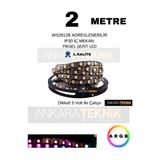 Adreslenebilir Magic LED 5V WS2812B IP30, 2m, 60 Chip Renkli Işık Şeridi