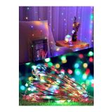 Adrift 5 Metre Pilli Rgb Peri Led Ince Tel Dekoratif Lambası Renkli Dekor Perde Ledli Bahçe Oda Kafe Duvar