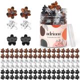 ADRIONE Mini saç tokaları, küçük saç tokaları, çiçek 100 paket, kadınlar için küçük saç tokaları, ince saç, saç tasarımı için mini pençe klipleri, saç patlamaları için küçük klipler, güçlü minik saç klipleri, mini çiçek saç klipsleri