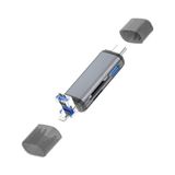 Ads-28 6ın1 Otg Card Reader- Lightning Apple, Iphone& Ipad Için, USB 3.0 To Type C Sd/tf Kart Okuyucu - 1 GB - 00-Siyah - Beyaz - Option-1