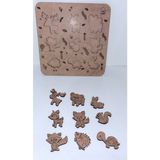 ADS TOYS Ahşap Vahşi Hayvanlar Puzzle ve Boyama Tablası