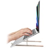 Aduro U-Rise Çelik Ergonomik Dizüstü Bilgisayar Standı Ayarlanabilir Yükseklik Alüminyum Monitör Standı Yükseltici 10-15,6 inç Dizüstü Bilgisayar ile Uyumlu Altın