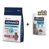 Advance Kısırlaştırılmış +10 Yaşlı Kedi Maması 1,5 Kg + 12 Adet Advance Morina Balıklı Kısır Kedi Pouch Yaş Maması 85 Gr