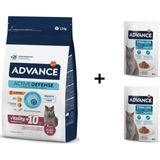 Advance Kısırlaştırılmış +10 Yaşlı Kedi Maması 1,5 kg + 2 Adet Advance Morina Balıklı Kısır Kedi Pouch Yaş Maması 85 gr
