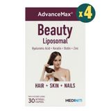 Advancemax Beauty Lipozomal Hair Skin Nails Hyaluronik Asit Keratin 4x30 Kapsül
