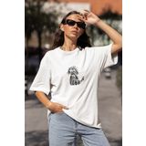 Advantage Köpek Çizgi Tasarım Oversize Tshirt- Tişört