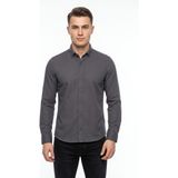 Advante Erkek Spor Slim Fit Uzun Kol Petek Dokulu Gömlek BGL-ST05482 - Füme - 2XL